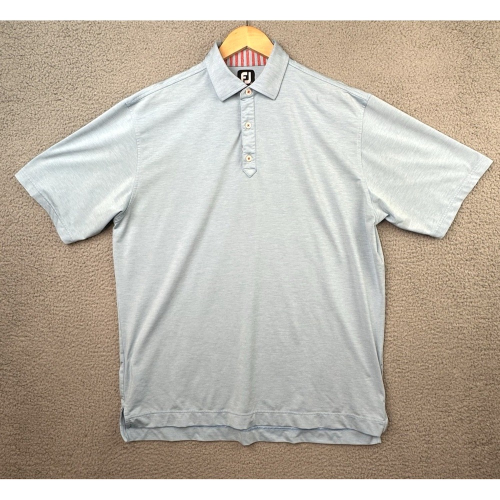 FootJoy Golf Polo Shirt Mens XL Blue Short Sleeve Performance Stretch